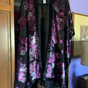 J. Jill Floral velvet burnout kimono